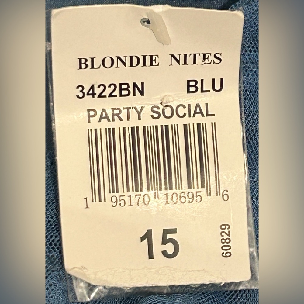 Blondie Nites by Stacy Sklar Sleeveless Beaded Prom Dress - Blue - 15 - NWT - Picture 7 of 9